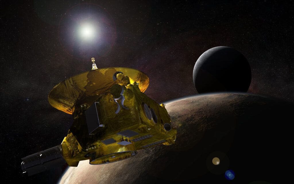 Художественное представление пролета New Horizons мимо Плутона с Хароном / ©NASA