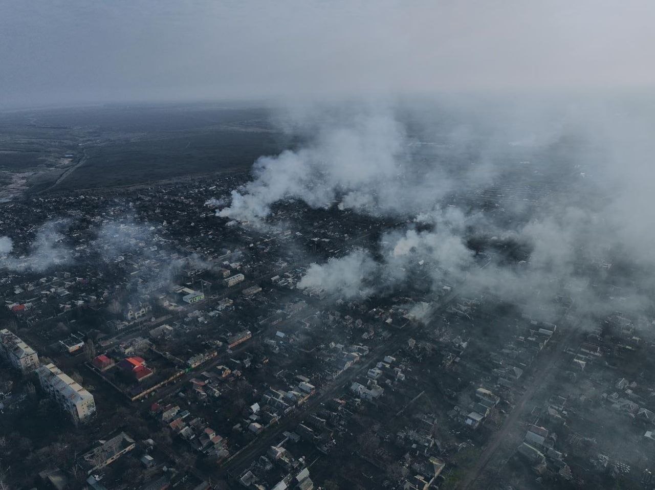 Вид з дрона на Бахмут. Фото: Соціальні мережі