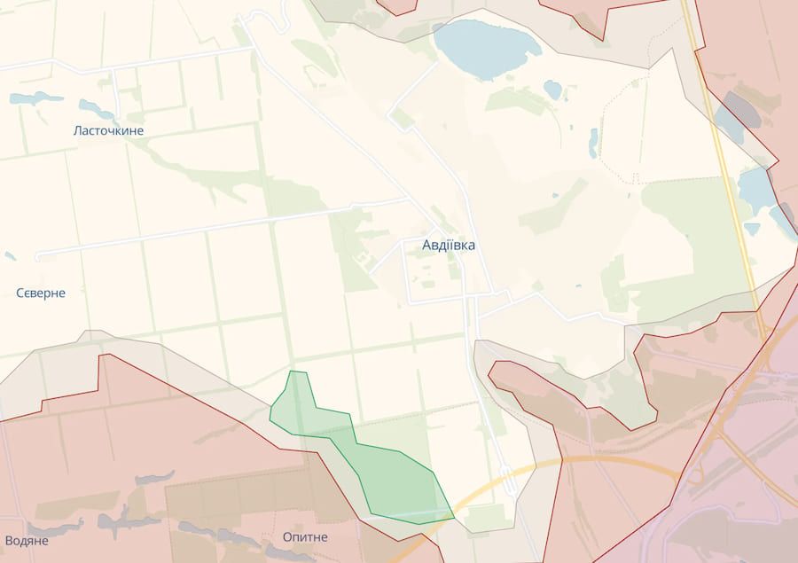 Лінія фронту в районі Авдіївки. Фото: deepstatemap.live