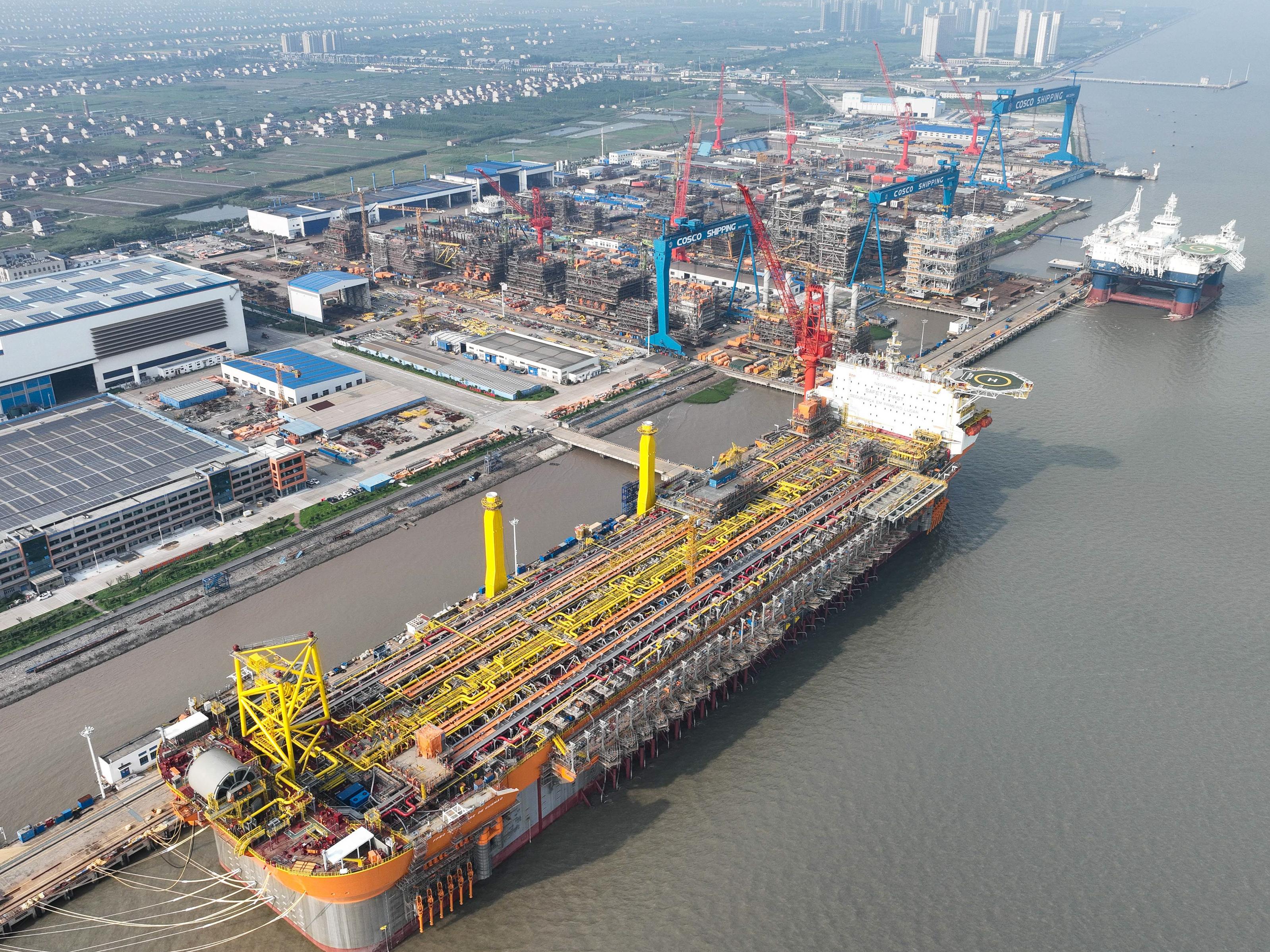 A view of a shipbuilding industrial park in Qidong, east China's Jiangsu Province.  Photo by Xinhua/Ji Chunpeng.