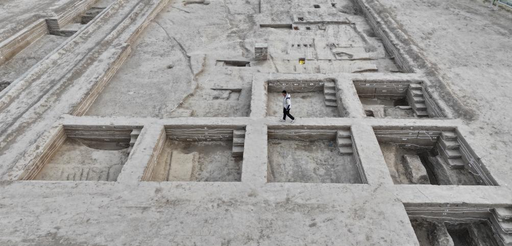 The site of the Nanyang ruins in Xiong'an New Area, north China's Hebei Province. Photo by Xinhua/Mu Yu.