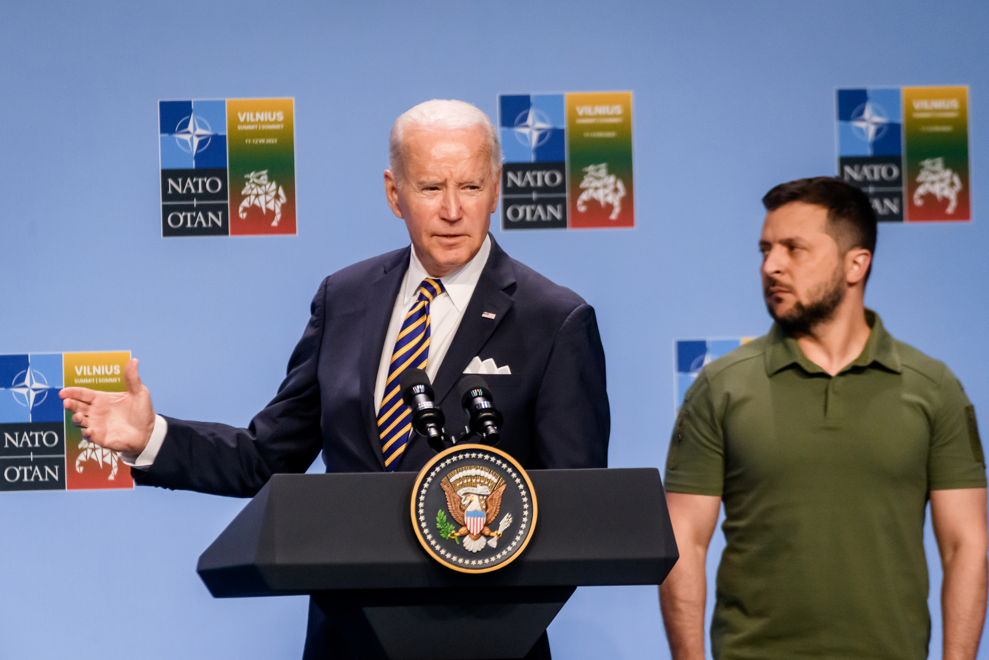 US President Joe Biden and Ukrainian President Volodymyr Zelenskyy. Photo: Depositphotos