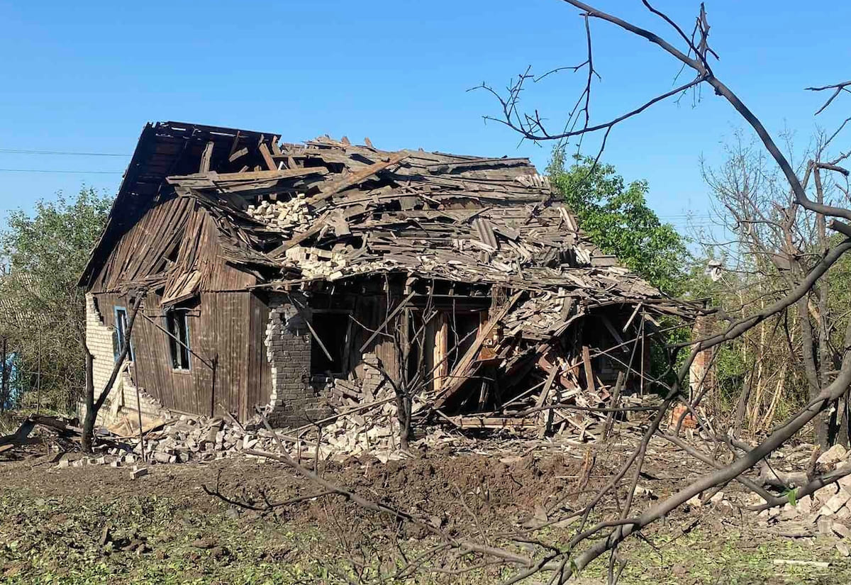 Последствия российского обстрела. Фото: Донецкая ОВА