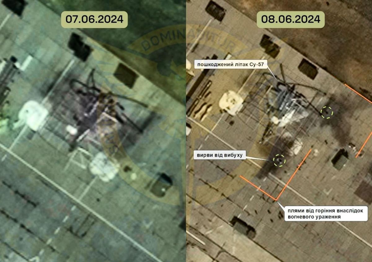 Satellite images of the parking lot of the enemy SU-57 aircraft. Photo: Defense Intelligence