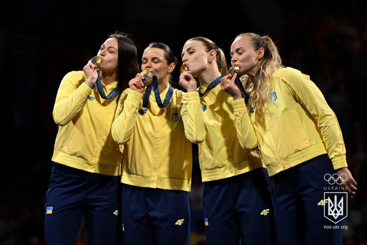 Ukrainian women's sabre fencing team. Photo: NOC of Ukraine