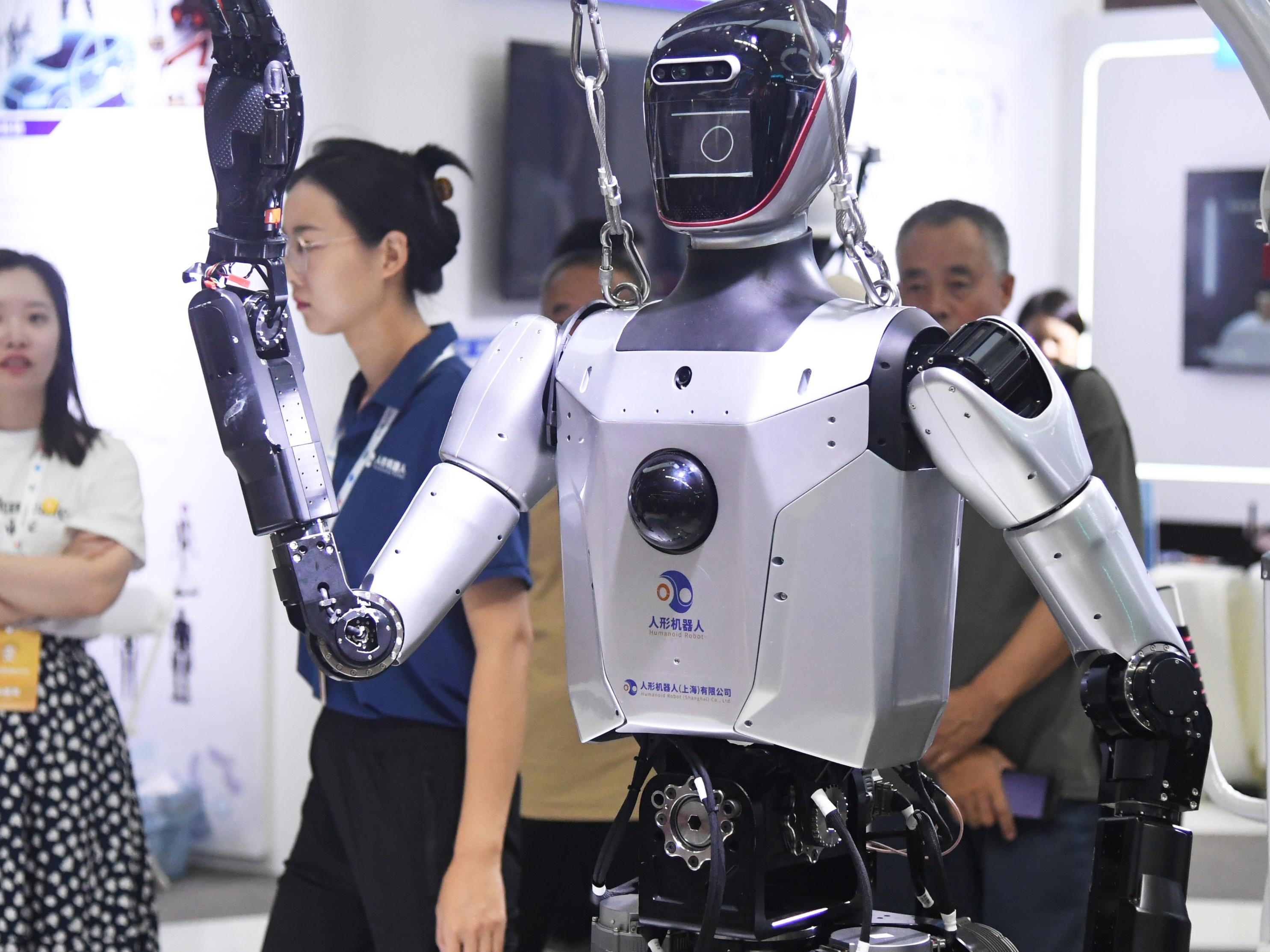 A humanoid robot is pictured during the World Robot Conference 2024 in Beijing, capital of China. Photo by Xinhua/Ren Chao.