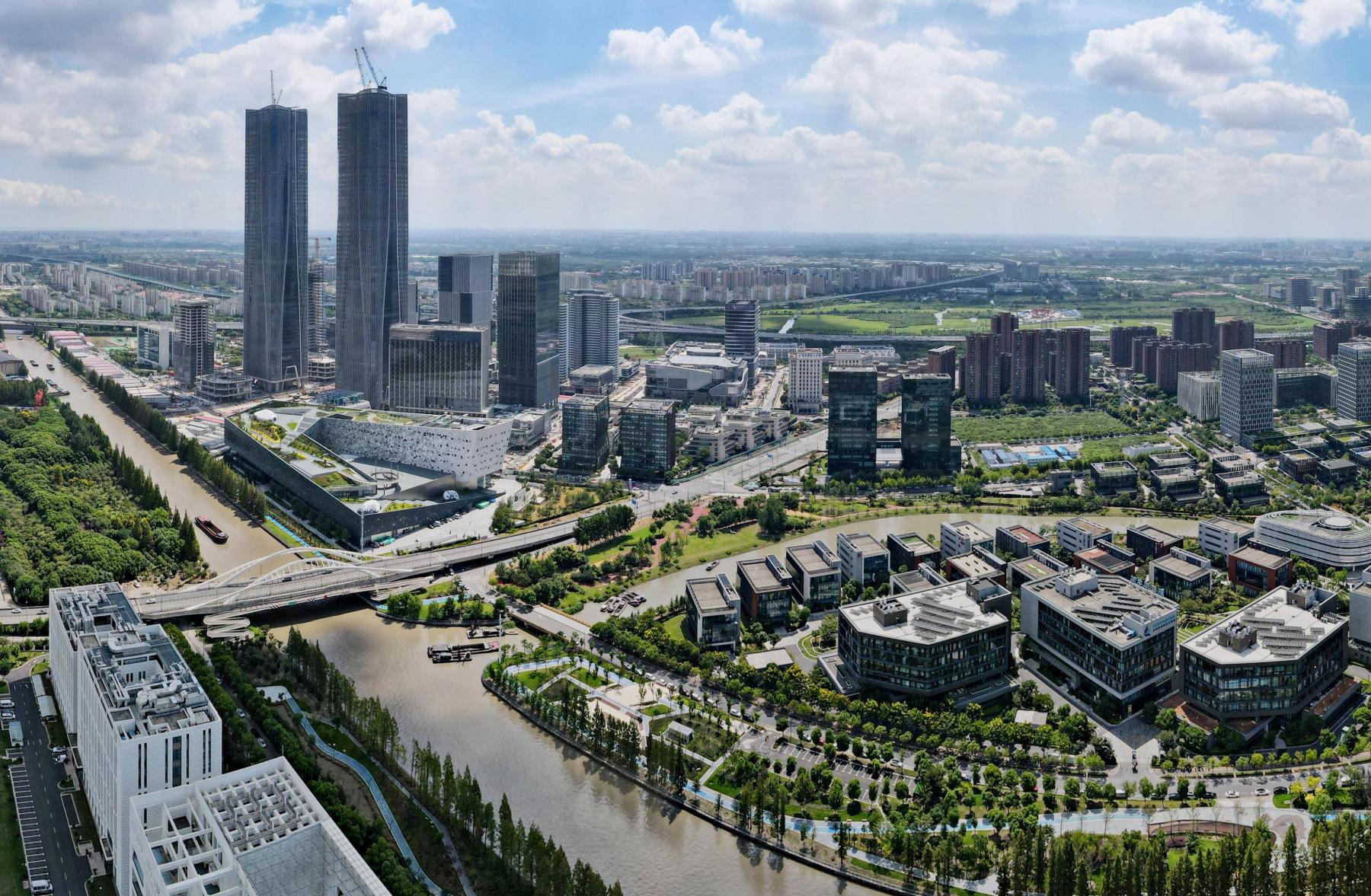 A view of Zhangjiang area of the China (Shanghai) Pilot Free Trade Zone in east China's Shanghai. Photo by Xinhua/Fang Zhe.