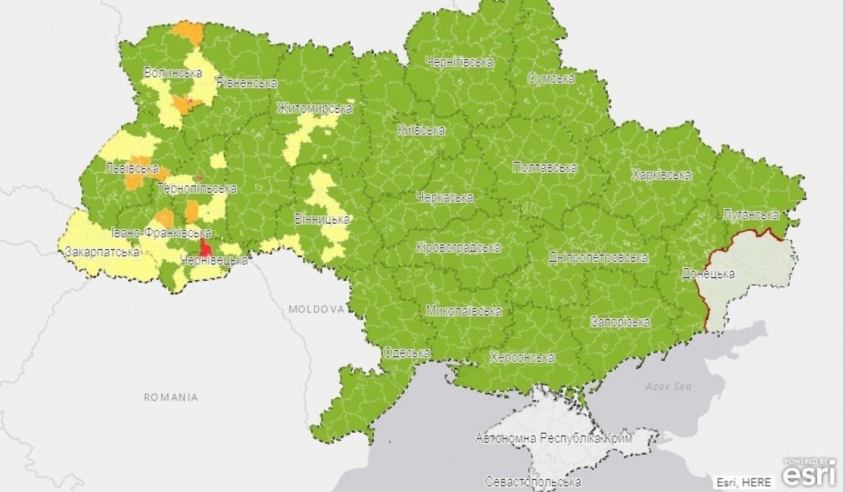 Украину поделили на зоны. Карта: reachinitiative.maps.arcgis.com