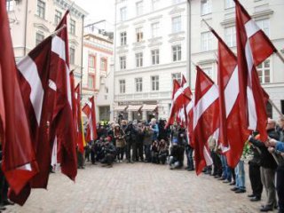 Хода легіонерів СС в Латвії.